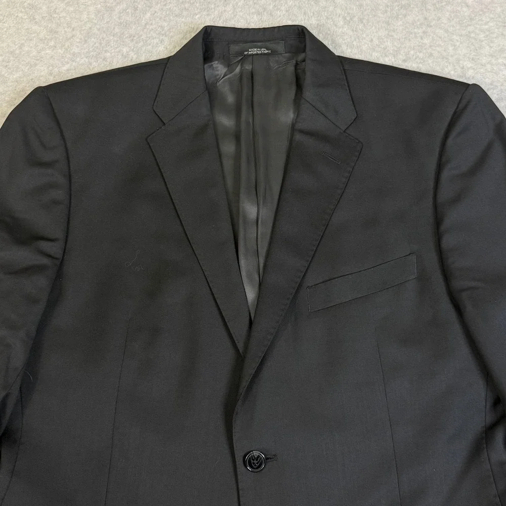 Saks Fifth Avenue BLACK Ermenegildo Zegna Wool Blazer Mens 42S Black‎ Sport Coat